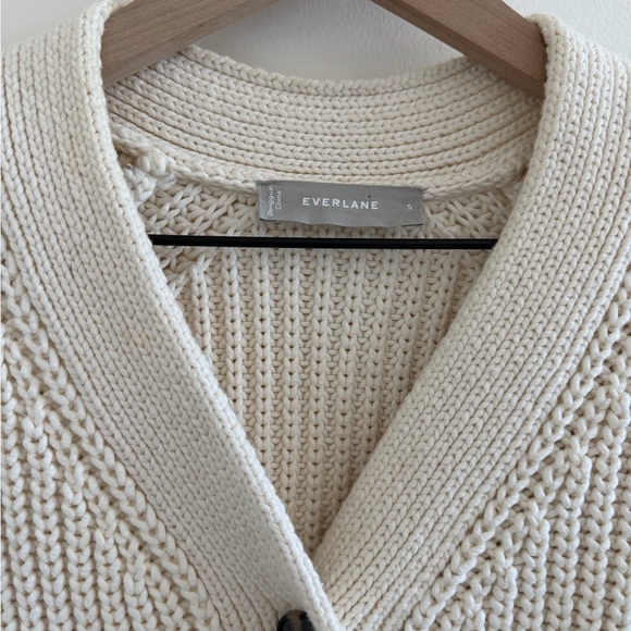 Everlane Cream Button-Up Cardigan - Picture 2 of 7